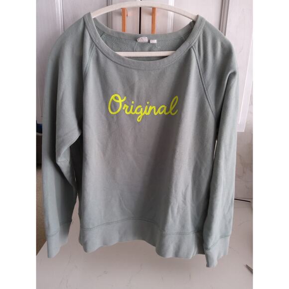 Gap vintage crew neck. Original graphic wording. Sage green. Y2K. Sorority vibe - Picture 1 of 6